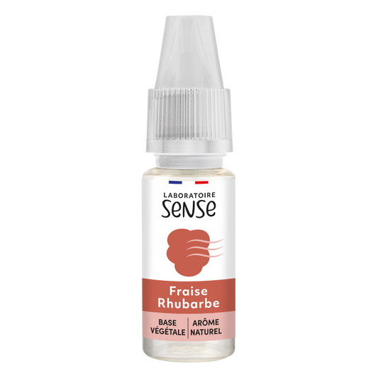 E-liquide Fraise Rhubarbe Laboratoire Sense, flacon de 10 mL