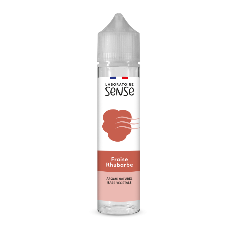 E-liquide Fraise Rhubarbe Laboratoire Sense, flacon de 50 mL