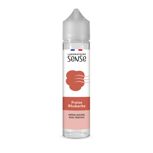 E-liquide Fraise Rhubarbe Laboratoire Sense, flacon de 50 mL