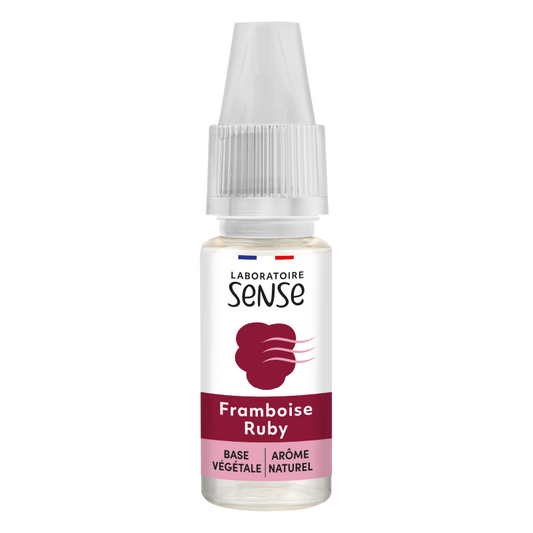 E-liquide Framboise Ruby Laboratoire Sense, flacon de 10 mL