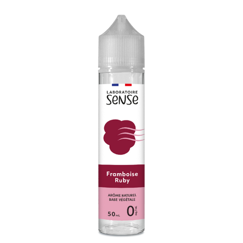 E-liquide Framboise Ruby Laboratoire Sense, flacon de 50 mL
