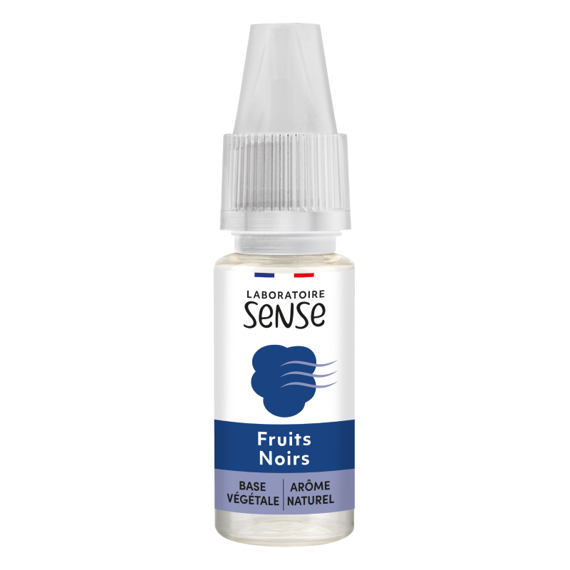 E-liquide Fruits Noirs Laboratoire Sense, flacon de 10 mL