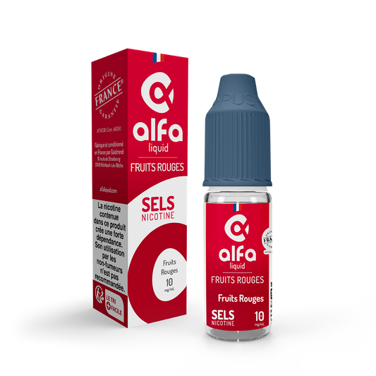 E-liquide Fruits Rouges Alfaliquid aux sels de nicotine, flacon de 10 mL, version 10 mg/mL