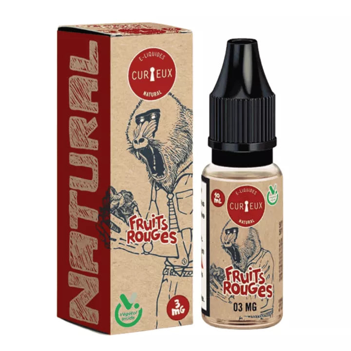 E-liquide Fruits Rouges Curieux Edition NATURAL, flacon de 10 mL