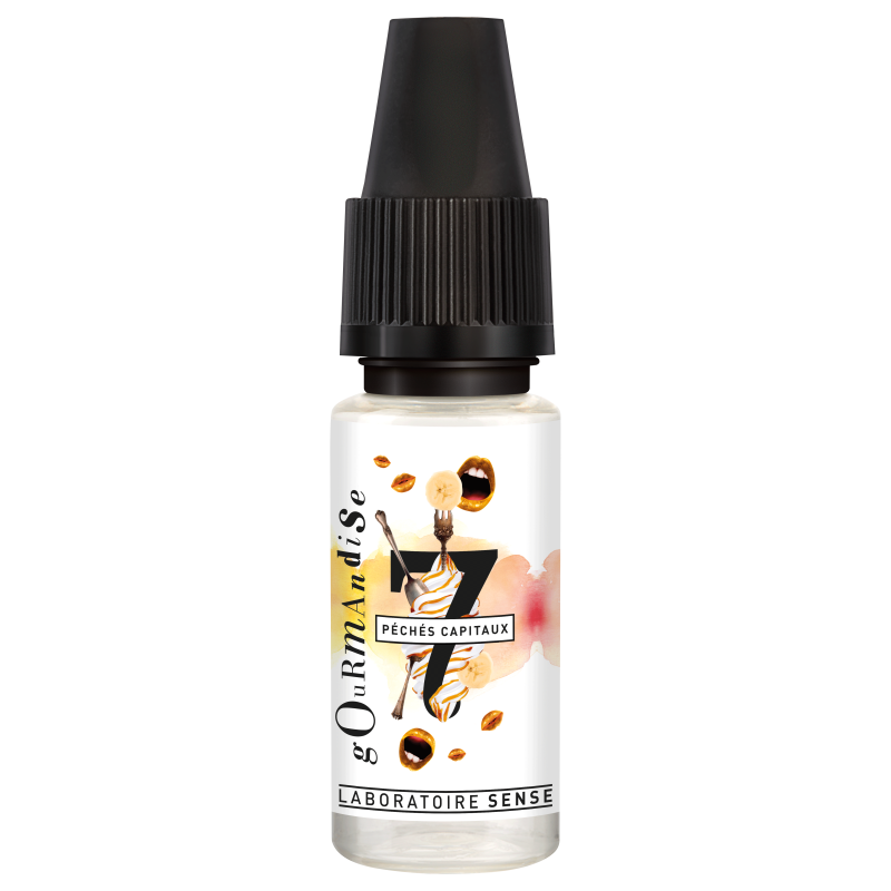 E-liquide Gourmandise Laboratoire Sense 7 Péchés Capitaux, flacon de 10 mL
