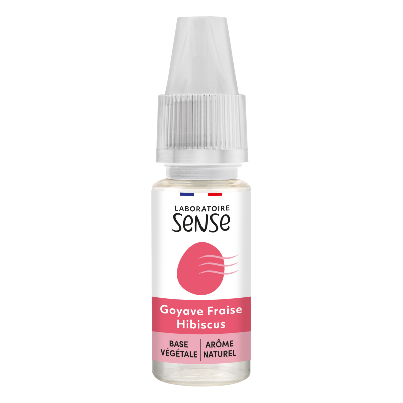 E-liquide Goyave Fraise Hibiscus Laboratoire Sense, flacon de 10 mL