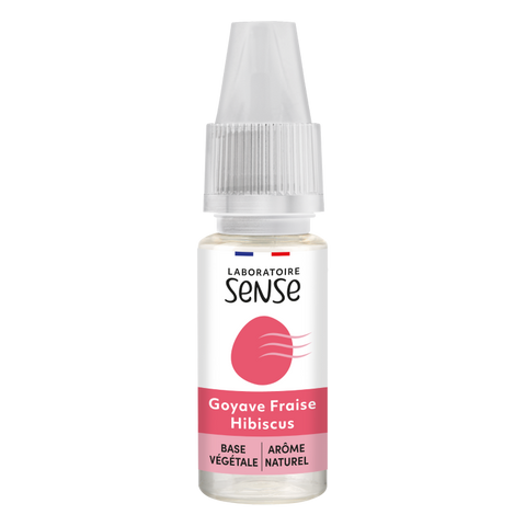 E-liquide Goyave Fraise Hibiscus Laboratoire Sense, flacon de 10 mL