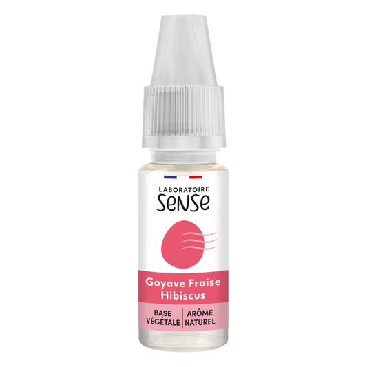 E-liquide Goyave Fraise Hibiscus Laboratoire Sense, flacon de 10 mL