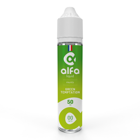 E-liquide Green Temptation Alfaliquid, flacon de 50 mL