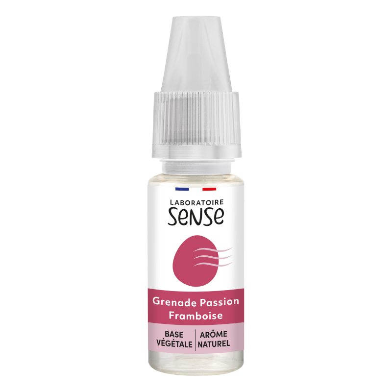 E-liquide Grenade Passion Framboise Laboratoire Sense, flacon de 10 mL