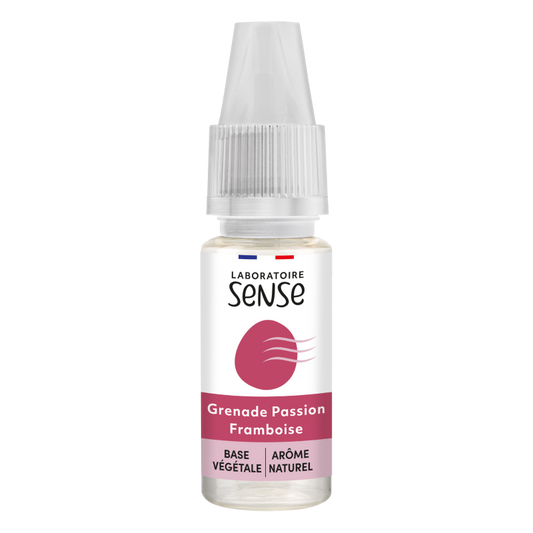 E-liquide Grenade Passion Framboise Laboratoire Sense, flacon de 10 mL