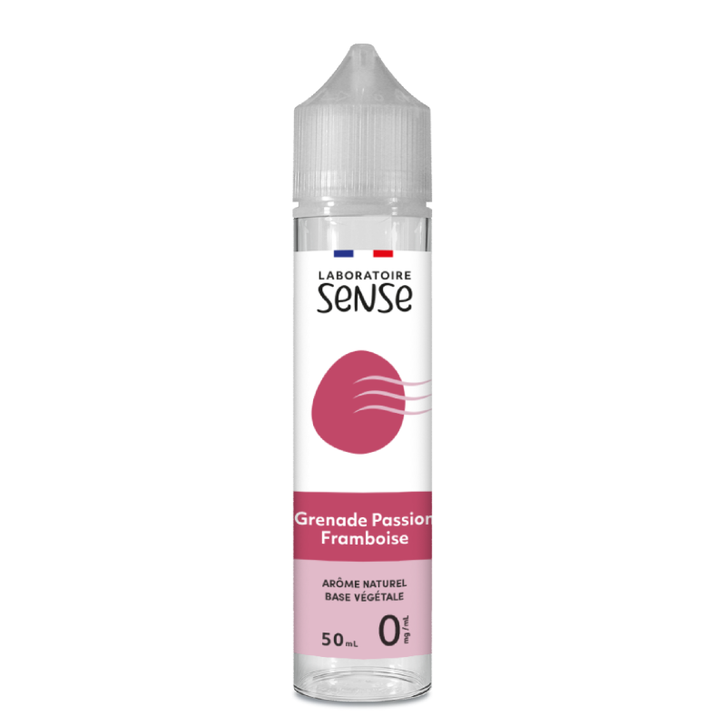 E-liquide Grenade Passion Framboise Laboratoire Sense, flacon de 50 mL