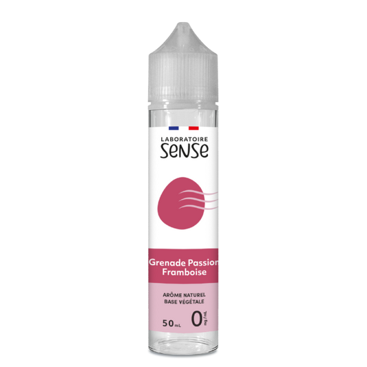 E-liquide Grenade Passion Framboise Laboratoire Sense, flacon de 50 mL