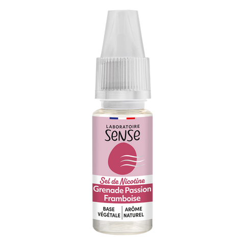 E-liquide Grenade Passion Framboise Laboratoire Sense aux sels de nicotine, flacon de 10 mL