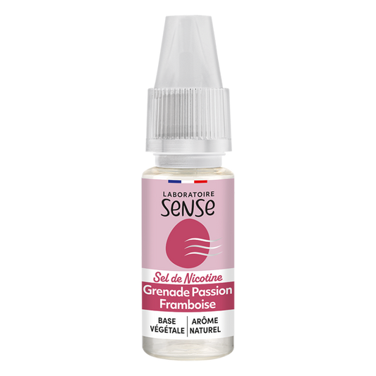 E-liquide Grenade Passion Framboise Laboratoire Sense aux sels de nicotine, flacon de 10 mL