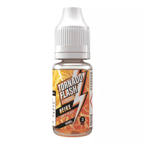 E-liquide Heike Juicy Peach Tornado Flash, flacon de 10 mL