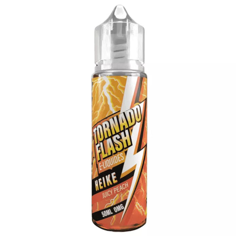 E-liquide Heike Juicy Peach Tornado Flash, flacon de 50 mL
