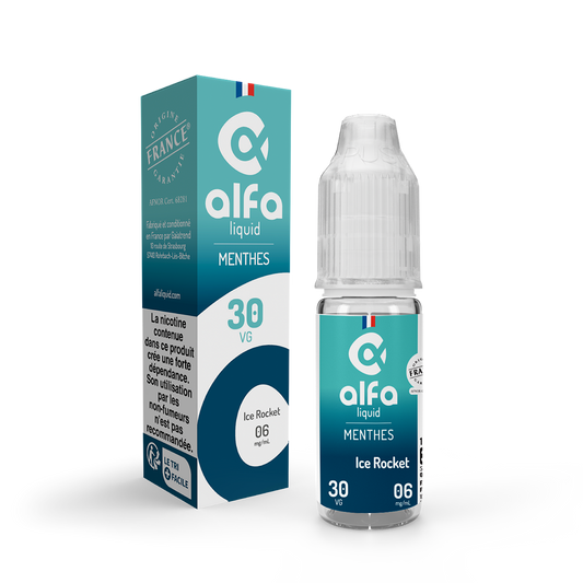 E-liquide Ice Rocket Alfaliquid, flacon de 10 mL, version PG/VG 70/30