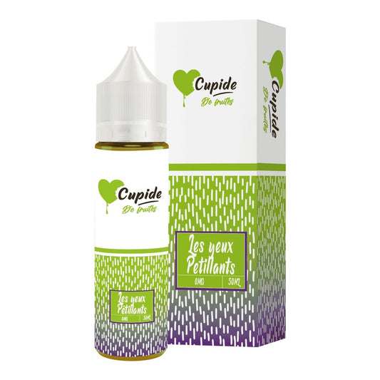 E-liquide Les Yeux Pétillants FUEL Cupide, flacon de 50 mL et sa boîte