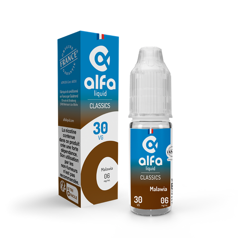 E-liquide Malawia Alfaliquid, flacon de 10 mL, version PG/VG 70/30