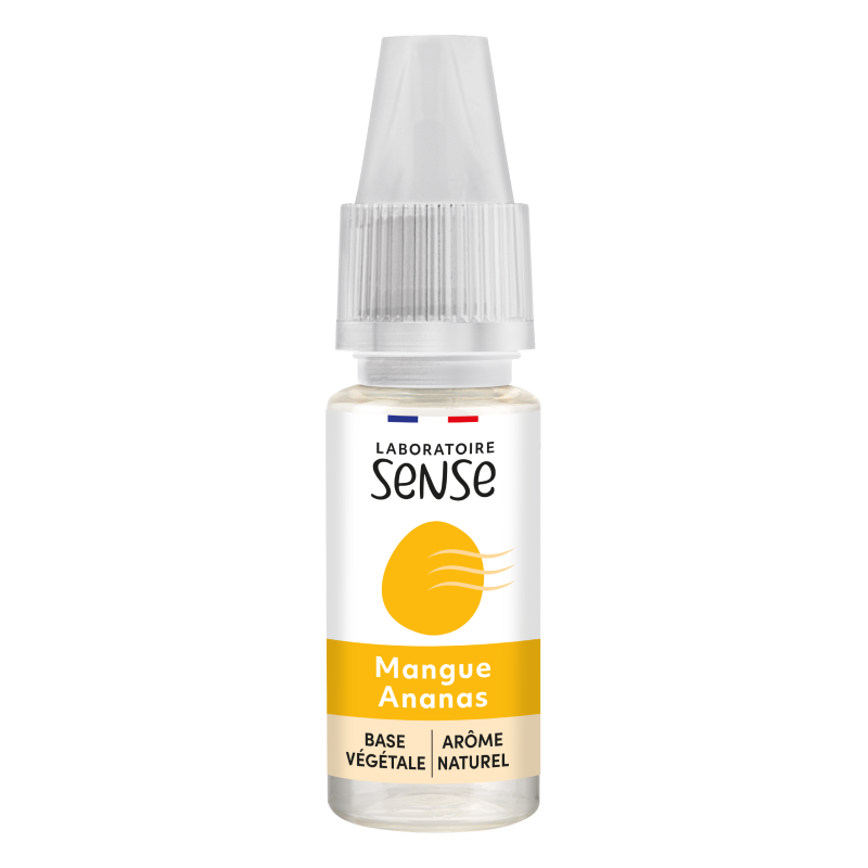 E-liquide Mangue Ananas Laboratoire Sense, flacon de 10 mL