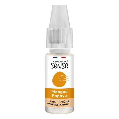 E-liquide Mangue Papaye Laboratoire Sense, flacon de 10 mL