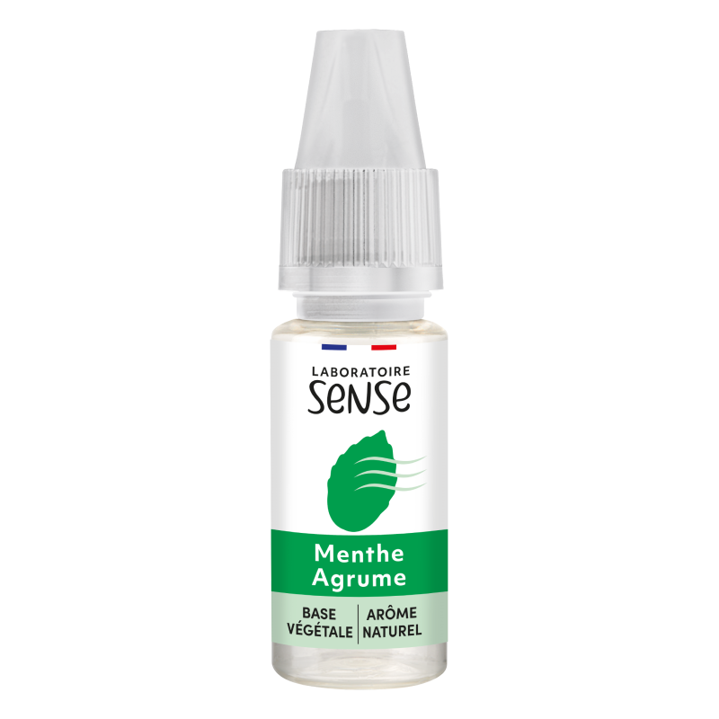 E-liquide Menthe Agrume Laboratoire Sense, flacon de 10 mL