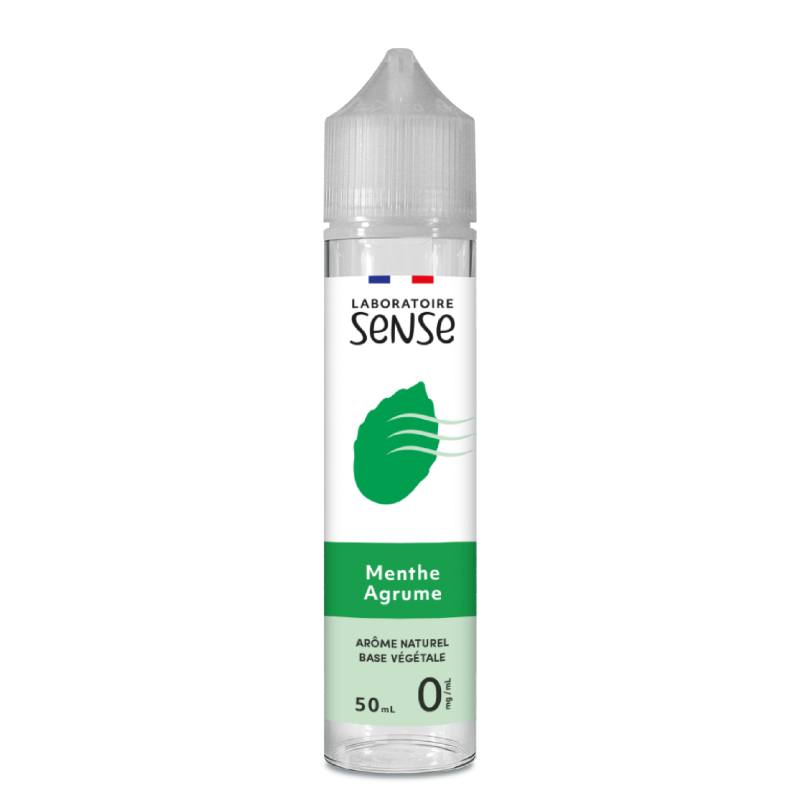 E-liquide Menthe Agrume Laboratoire Sense, flacon de 50 mL