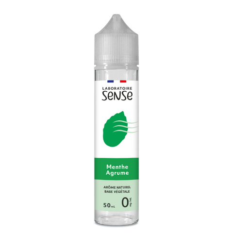 E-liquide Menthe Agrume Laboratoire Sense, flacon de 50 mL