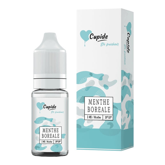 E-liquide Menthe Boréale FUEL Cupide, flacon de 10 mL et sa boîte