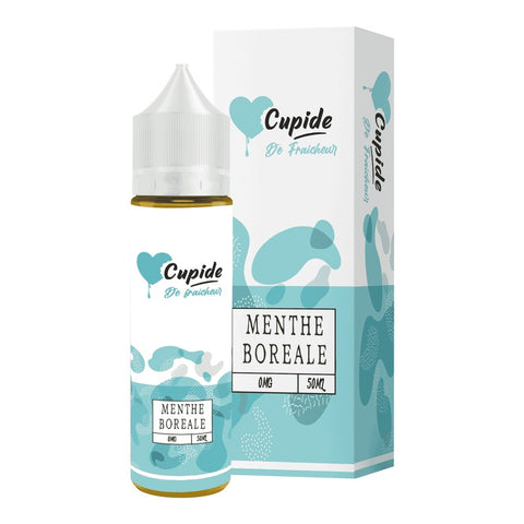 E-liquide Menthe Boréale FUEL Cupide, flacon de 50 mL et sa boîte