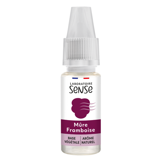 E-liquide Mûre Framboise Laboratoire Sense, flacon de 10 mL