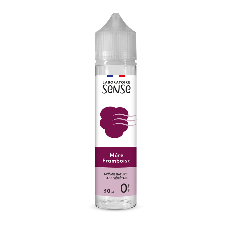 E-liquide Mûre Framboise Laboratoire Sense, flacon de 30 mL