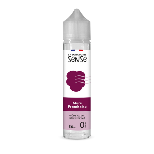 E-liquide Mûre Framboise Laboratoire Sense, flacon de 30 mL