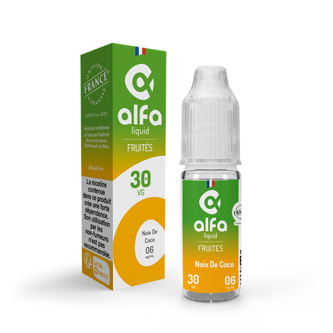 E-liquide Noix de Coco Alfaliquid, flacon de 10 mL