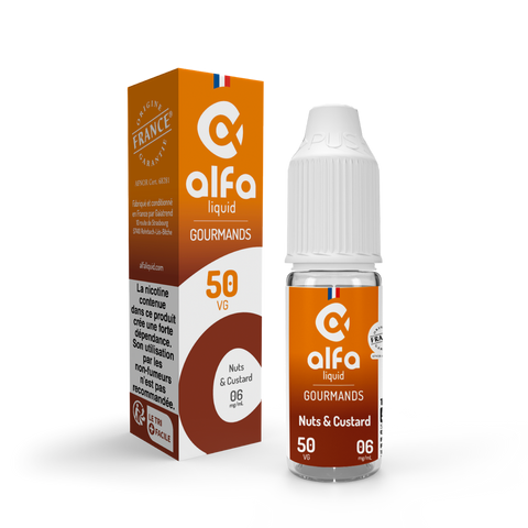 E-liquide Nuts & Custard Alfaliquid, flacon de 10 mL
