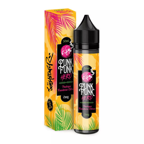 E-liquide Pastèque Framboise Citron Vapeology Punk Funk Hero, flacon de 50 mL