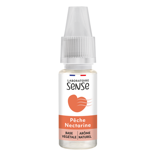 E-liquide Pêche Nectarine Laboratoire Sense, flacon de 10 mL