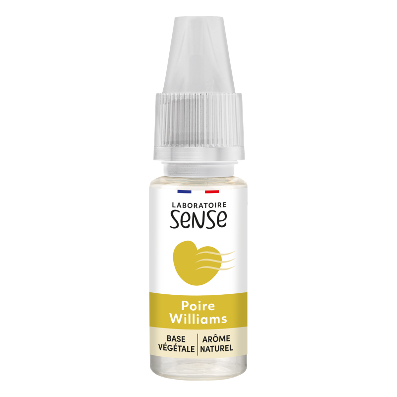 E-liquide Poire Williams Laboratoire Sense, flacon de 10 mL