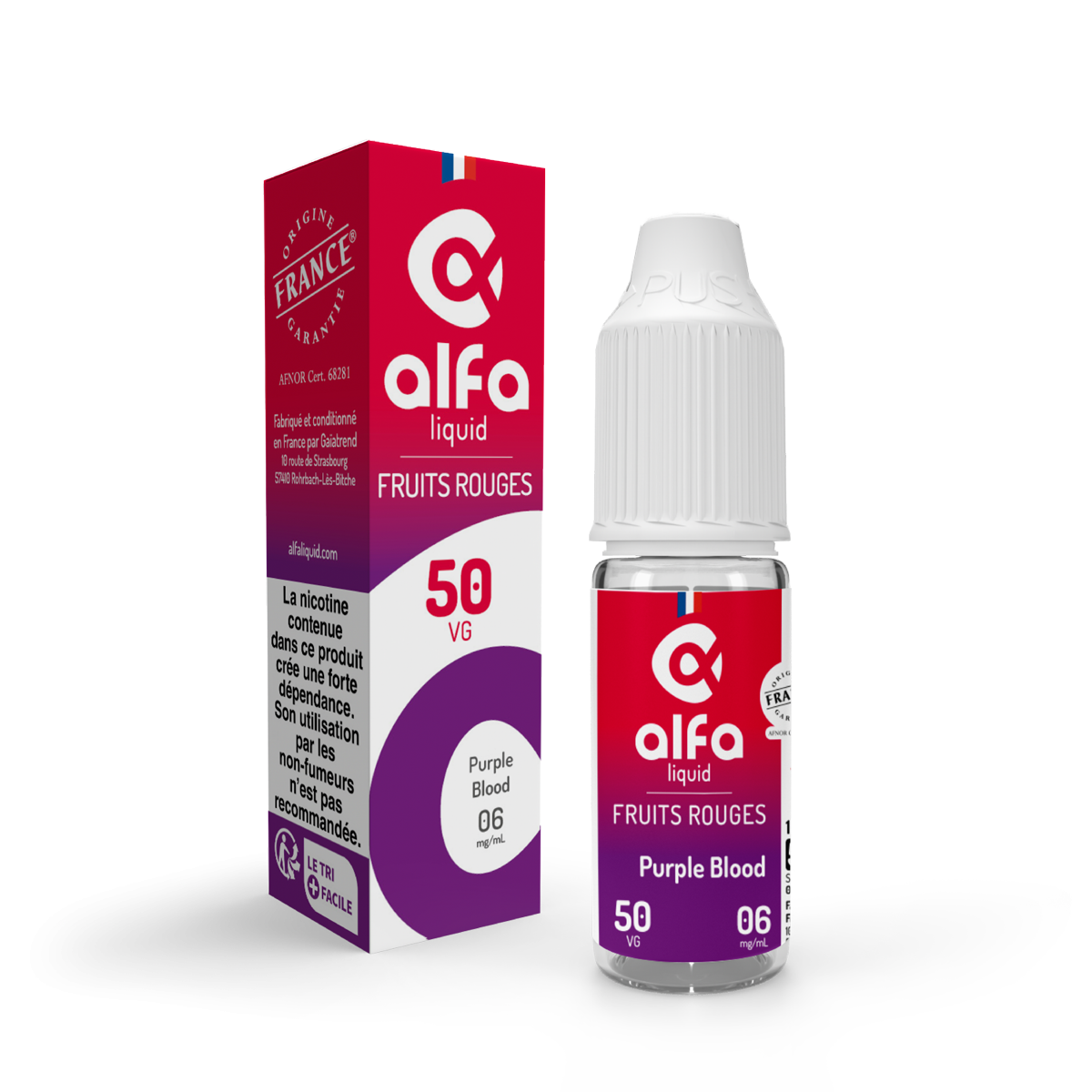 E-liquide Purple Blood Alfaliquid, flacon de 10 mL