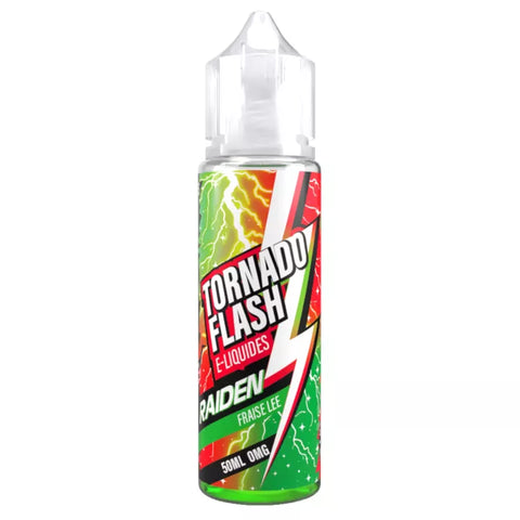 E-liquide Raiden Fraise Lee Tornado Flash, flacon de 50 mL