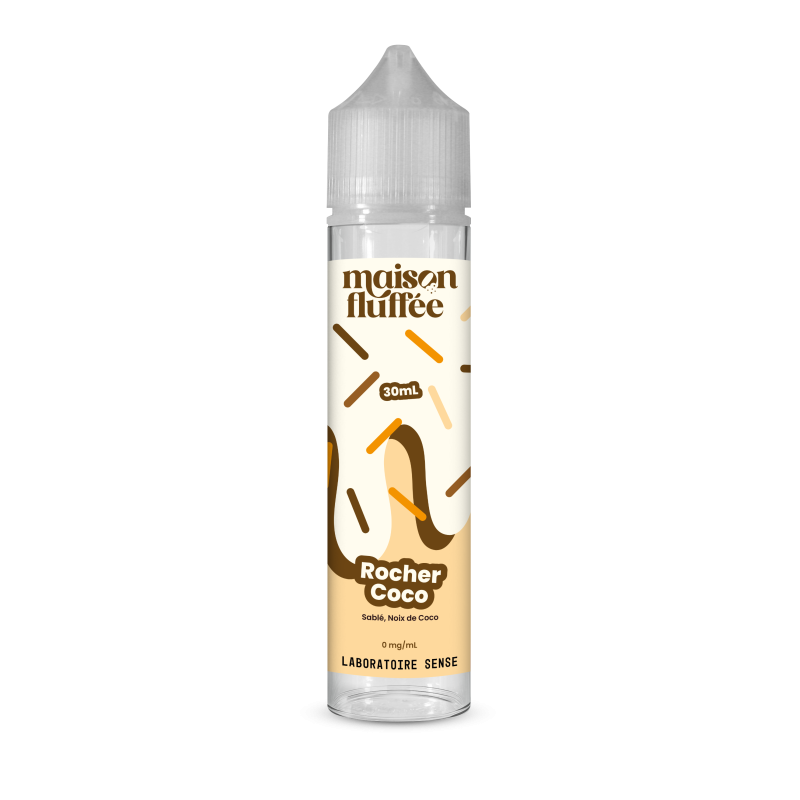E-liquide Rocher Coco Laboratoire Sense Maison Fluffée, flacon de 30 mL