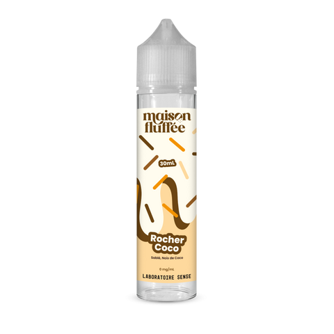 E-liquide Rocher Coco Laboratoire Sense Maison Fluffée, flacon de 30 mL