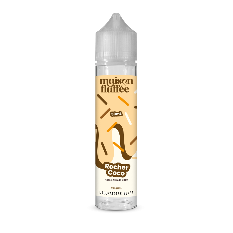 E-liquide Rocher Coco Laboratoire Sense Maison Fluffée, flacon de 50 mL