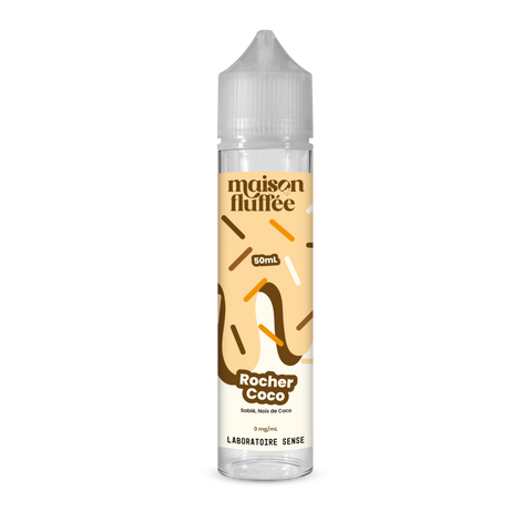 E-liquide Rocher Coco Laboratoire Sense Maison Fluffée, flacon de 50 mL