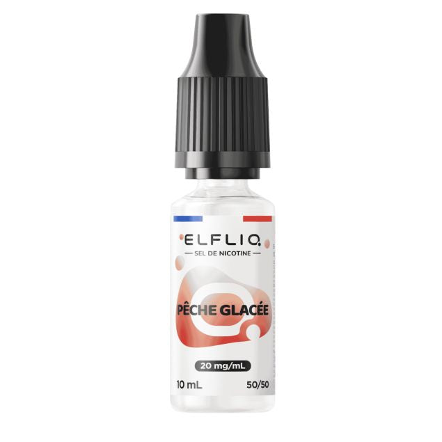 E-liquide Pêche glacée Elfliq aux sels de nicotine, flacon de 10 mL