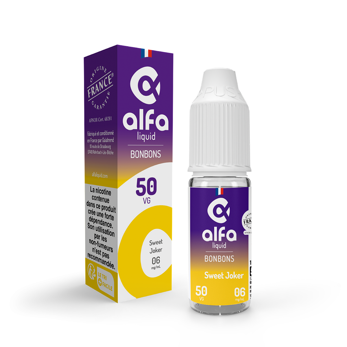 E-liquide Sweet Joker Alfaliquid, flacon de 10 mL