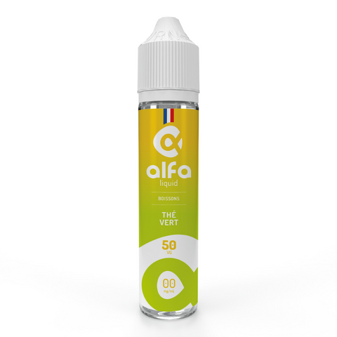 E-liquide Thé Vert Alfaliquid, flacon de 50 mL