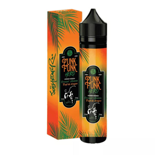 E-liquide Corossol Ananas Fruit du Dragon Vapeology Punk Funk Hero, flacon de 50 mL