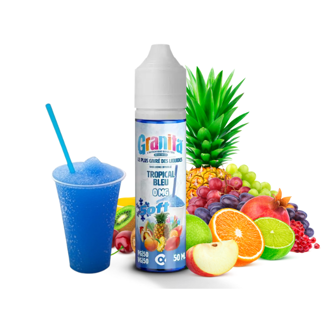 E-liquide Tropical Bleu Alfaliquid Granita Soft, flacon de 50 mL